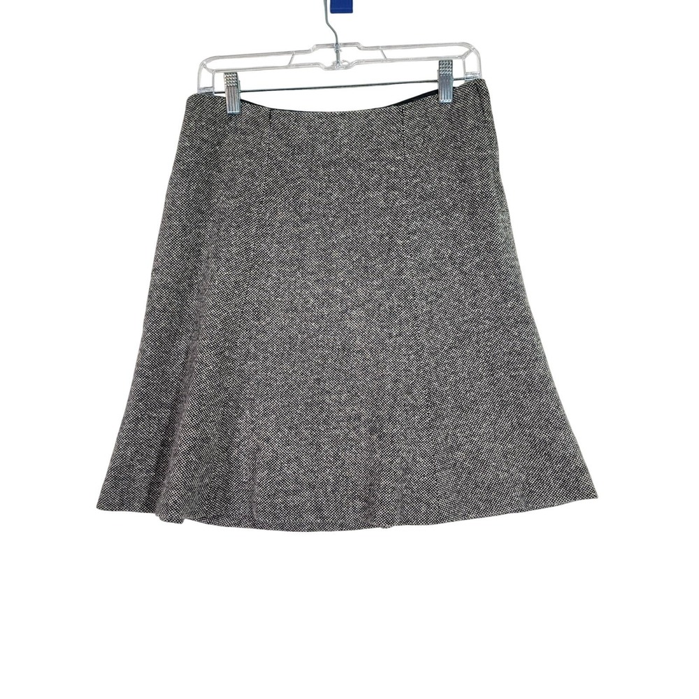 GAP Womens 4 Black Skirt Wool Blend Tweed A-Line Flare Lined Capsulecore Winter
